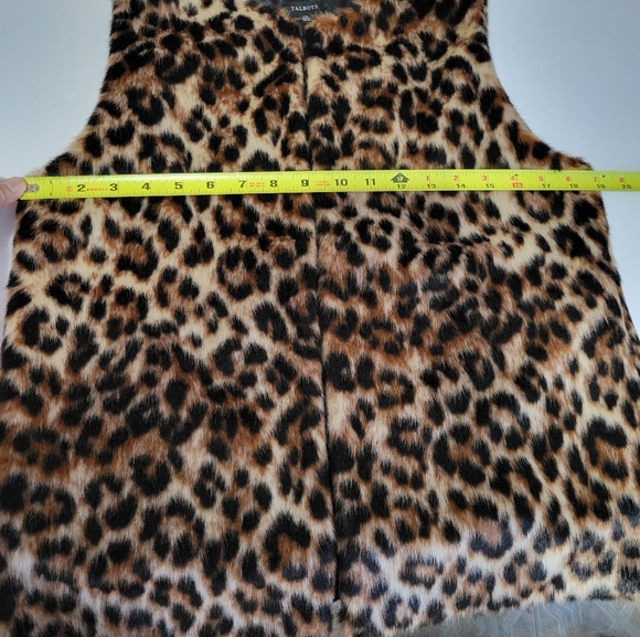 Talbots Leopard Print Faux Fur Fuzzy Vest - Picture 5 of 6